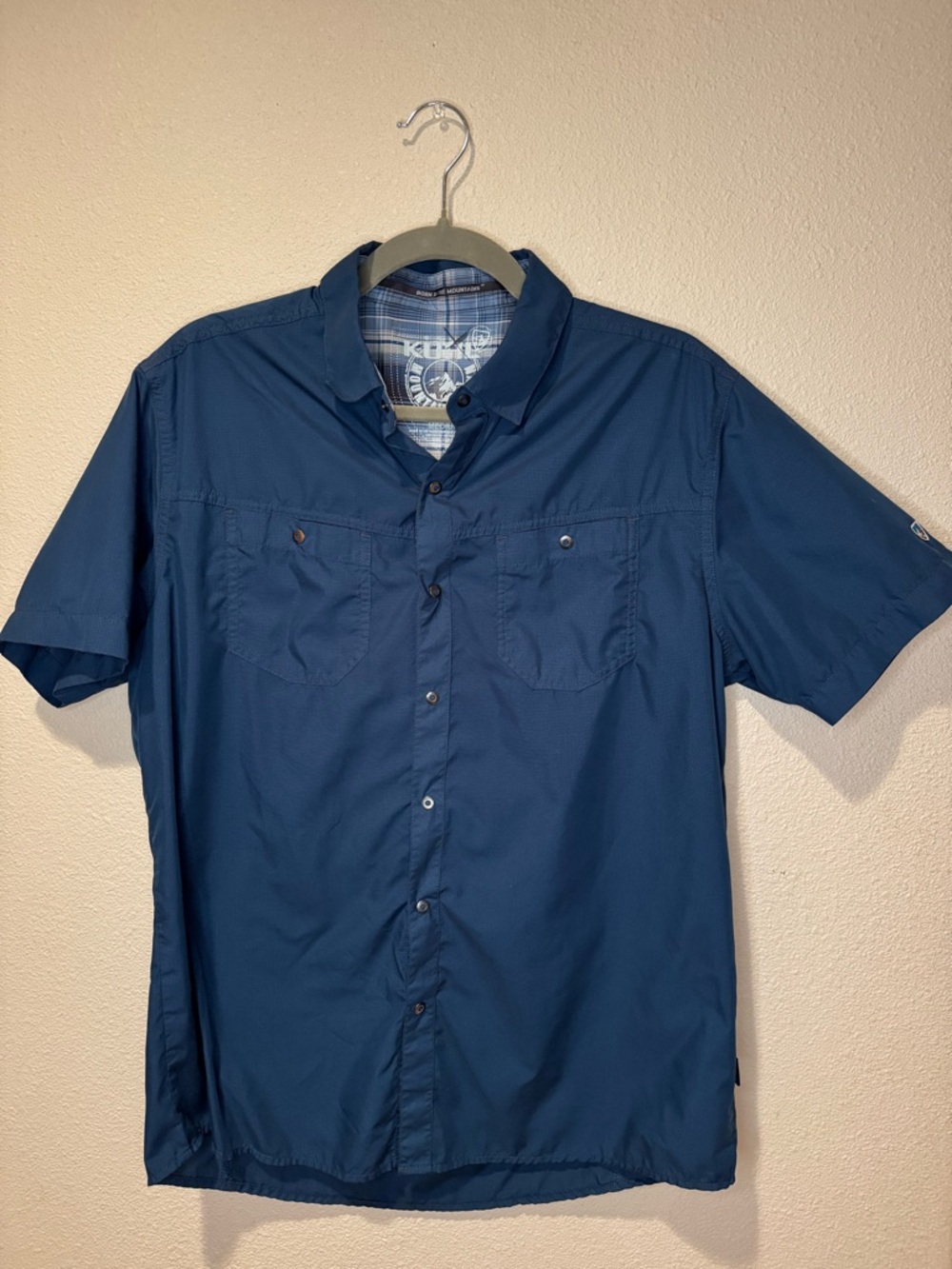 Kuhl Men’s Short Sleeve Button-Down Shirt - Navy Blue